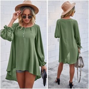 🆕High low tunic in army green